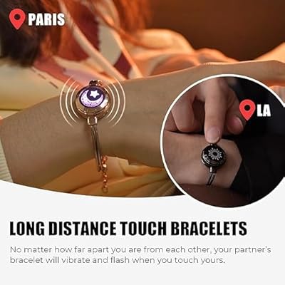 Touch Bracelets for Couples, Vibration & Light up for Love Couples