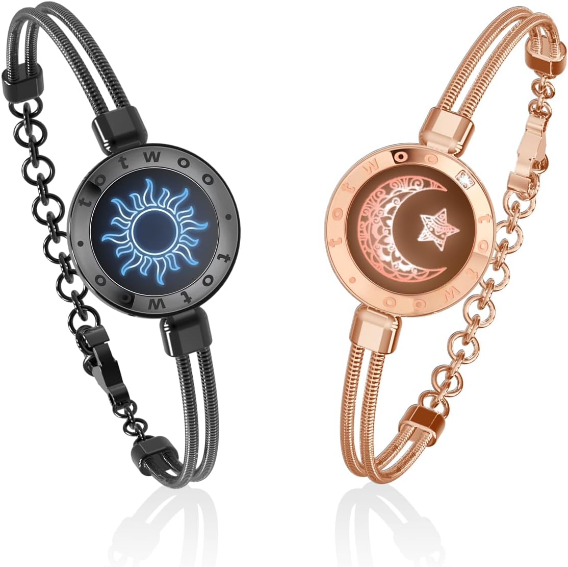 Touch Bracelets for Couples, Vibration & Light up for Love Couples
