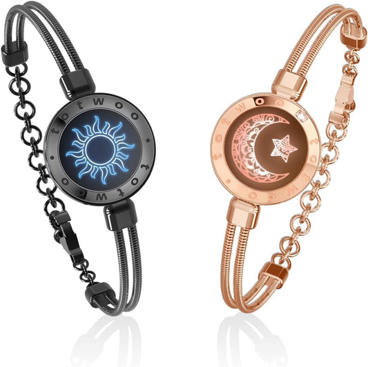Touch Bracelets for Couples, Vibration & Light up for Love Couples